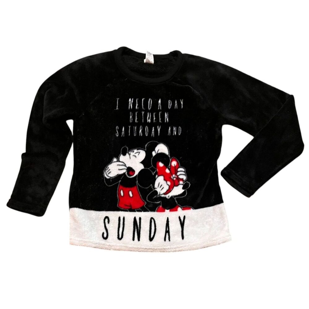 DISNEY Black Soot Fleece Cozy Plush Sleep Shirt Sz M (8-10) EUC! - Picture 1 of 3